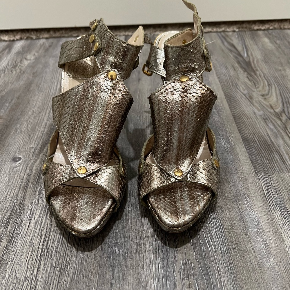 Dior Metallic Snakeskin Heels
